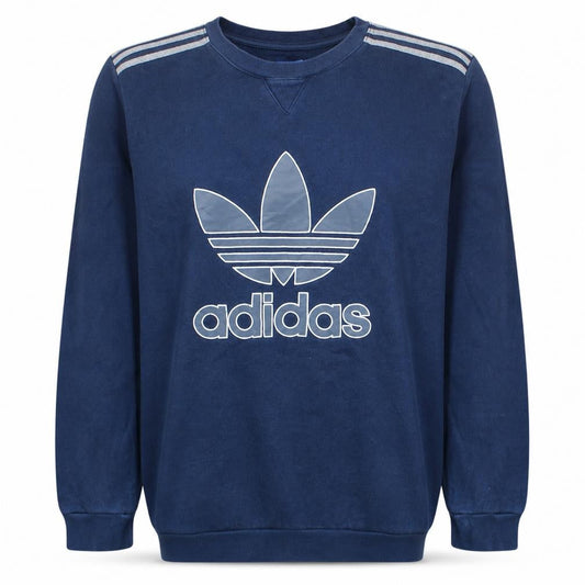 Adidas Mens Blue XL Crew Neck Pullover Sweatshirt Classic Logo