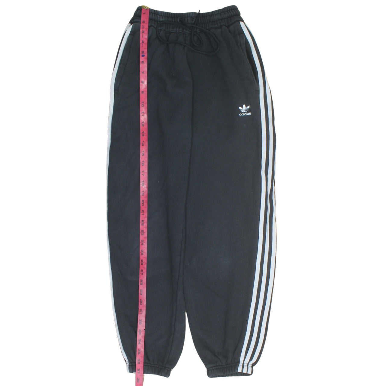 Adidas Womens Black Jogger Trousers Size 6 with Side Stripes