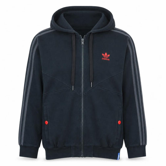 Adidas Men's Black Full Zip Hooded Sweatshirt L Regular Fit