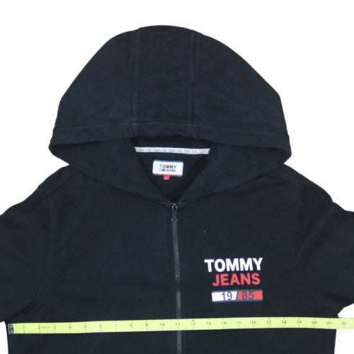 Tommy Jeans Men's Black Full Zip Hoodie L Logo Classic Style