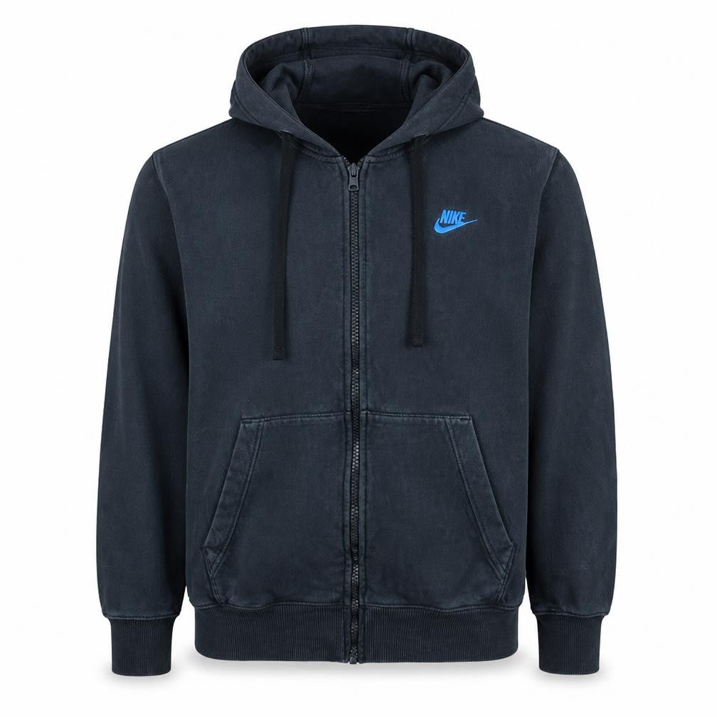 Nike Men’s Black Full Zip Fleece Hoodie M Regular Fit Sportswear