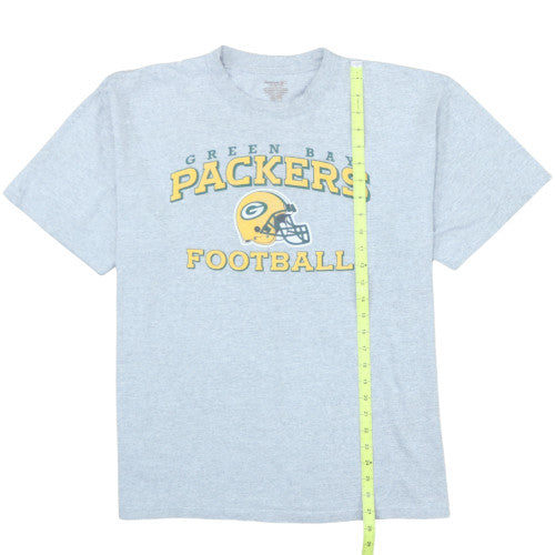 Reebok Men's Grey Green Bay Packers Graphic T-Shirt Size L