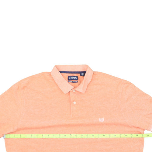 Chaps Mens Orange Cotton Polo Shirt Short Sleeve M Regular Fit