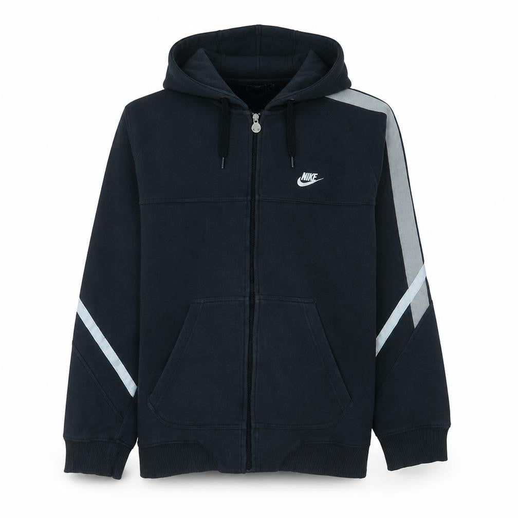 Nike Men's Black Full Zip Hoodie M Fleece Lined Sportswear