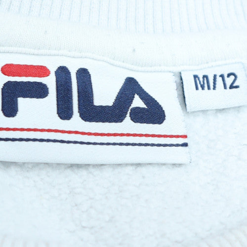 Fila Women White Logo Crew Neck Sweatshirt Size 12