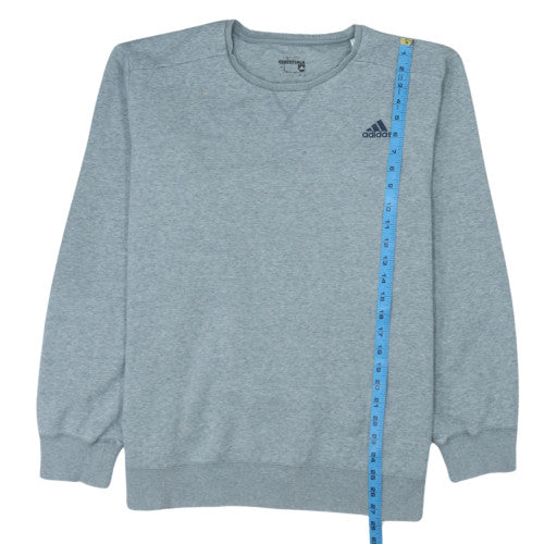 Adidas Mens Grey Crew Neck Pullover Sweatshirt Size L Sports Fleece