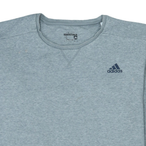 Adidas Mens Grey Crew Neck Pullover Sweatshirt Size L Sports Fleece