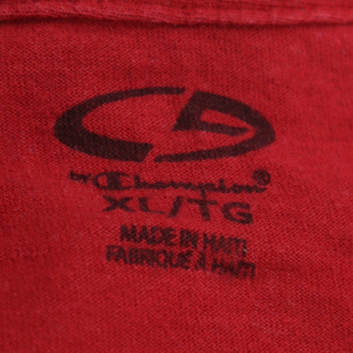Champion Men's Red XL Crew Neck Cotton T-Shirt