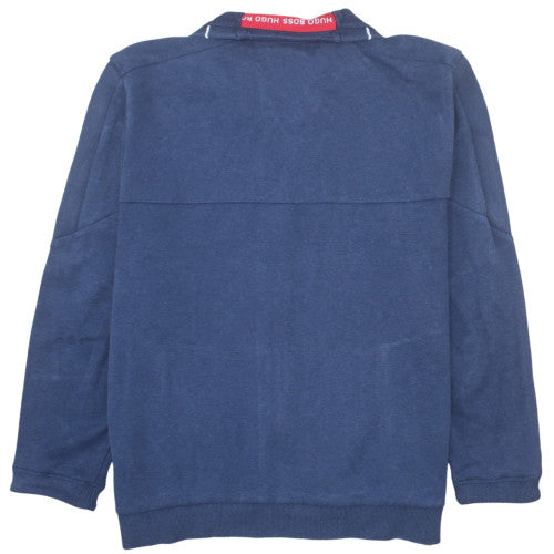 Hugo Boss Men's Blue Full Zip Sweatshirt XL Logo Detail