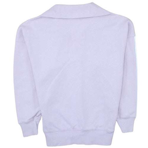 Adidas Women Lilac 1/2 Zip Sweatshirt Size 8 Classic Logo Pullover