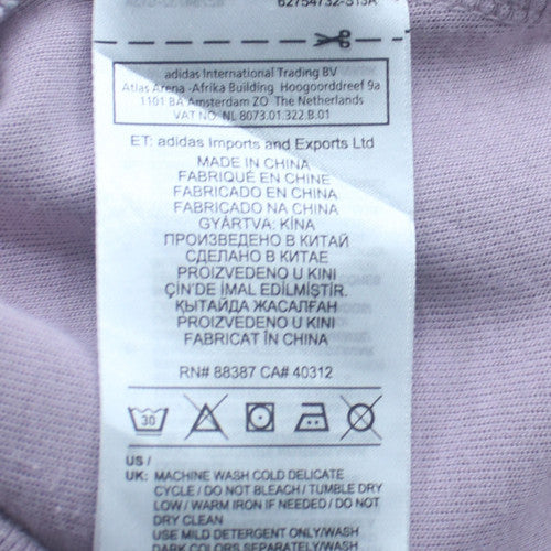 Adidas Women Lilac 1/2 Zip Sweatshirt Size 8 Classic Logo Pullover