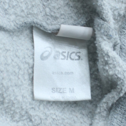 ASICS Women Grey Pullover Hoodie Medium Hooded Sweatshirt