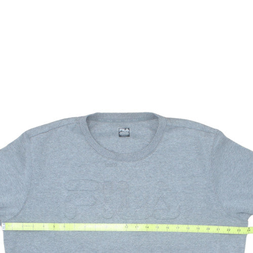 FILA Womens Grey XXL Pullover Sweatshirt Classic Crew Neck Logo