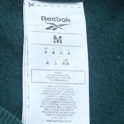 Reebok Mens Green Crew Neck Pullover Sweatshirt M Regular Fit