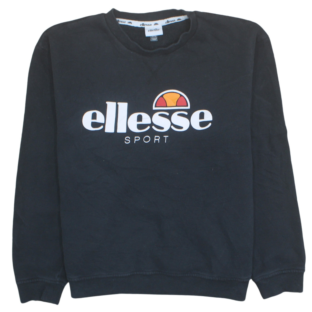 Ellesse Women Black Sport Logo Pullover Sweatshirt UK 16