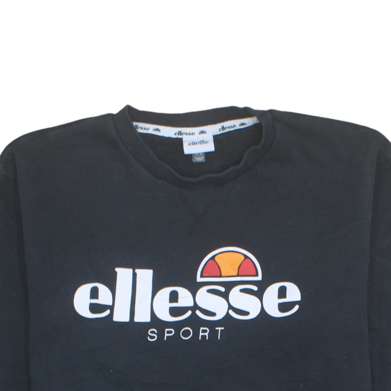 Ellesse Women Black Sport Logo Pullover Sweatshirt UK 16