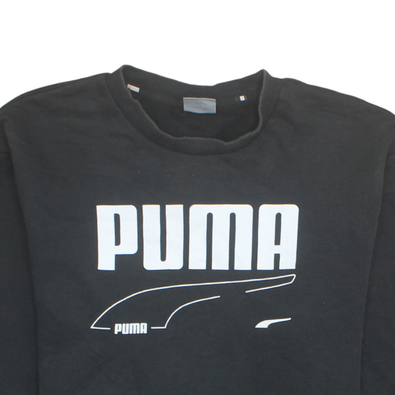 Puma Men's Black Logo Crew Neck Pullover Sweatshirt Size L