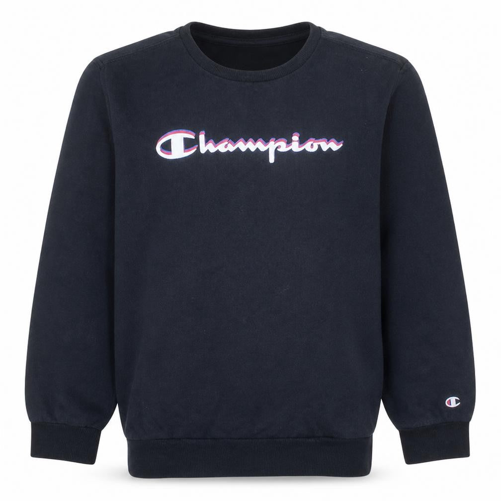 Champion Boys Black Sweatshirt XL 13-14 Years Crew Neck Logo Pullover