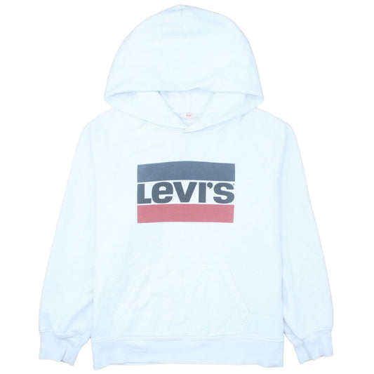 Levi's Men's White Pullover Hoodie L Logo Fleece Sweatshirt