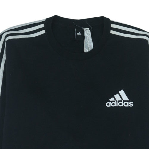 Adidas Mens Black XL Crew Neck Pullover Sweatshirt Classic Style
