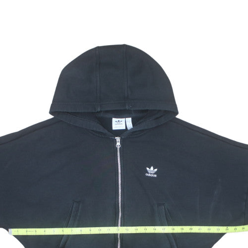 Adidas Womens Black Size 10 Full Zip Hoodie with 3 Stripes