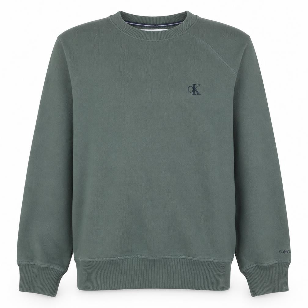Calvin Klein Men's Green Crew Neck Pullover Sweatshirt M
