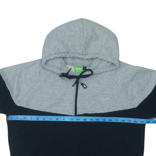 Hugo Boss Men's Grey & Black Full Zip Hoodie Size M
