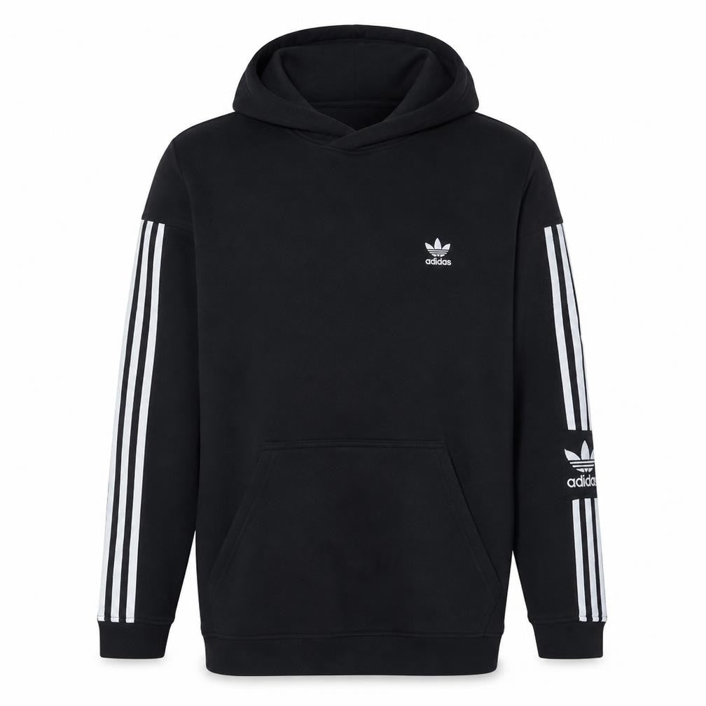 adidas Men's Black Pullover Hoodie L Logo Fleece Sweatshirt