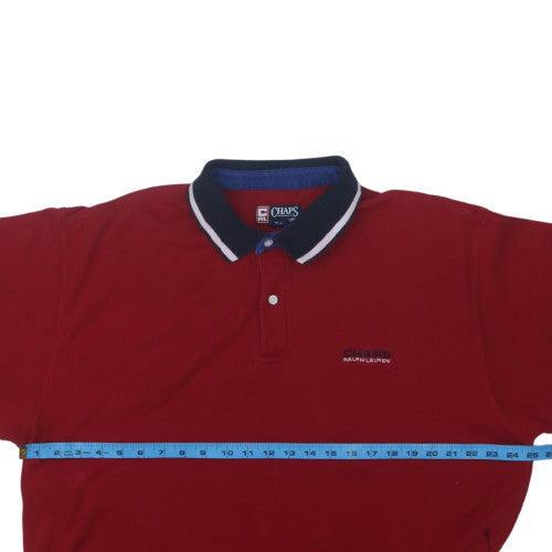 Chaps Ralph Lauren Men's Red Short Sleeve Polo Shirt XL 100% Cotton