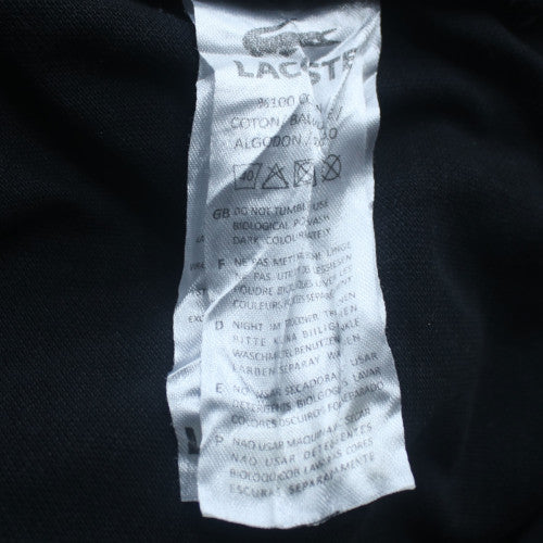 Lacoste Men's Black Classic Fit Polo Shirt Size L Cotton