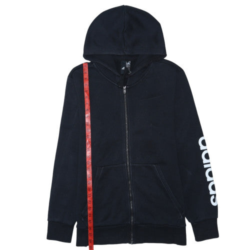 adidas Mens Black Full Zip Hoodie Size L Graphic Sportswear