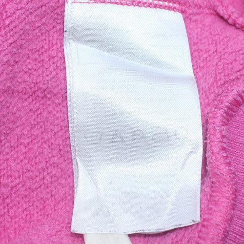 Adidas Womens Pink Pullover Hoodie Size 12 Cotton Logo Casual