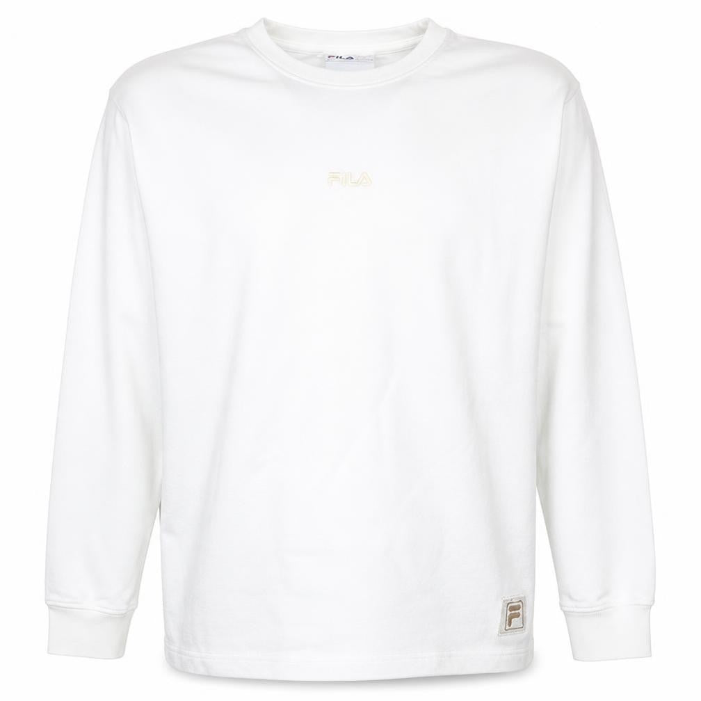 Fila Men’s White Cotton Crew Neck Pullover Sweatshirt Size L