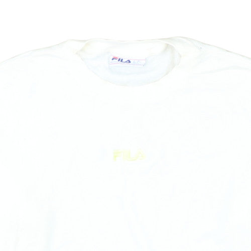 FILA Men’s White Cotton Crew Neck Pullover Sweatshirt Size L