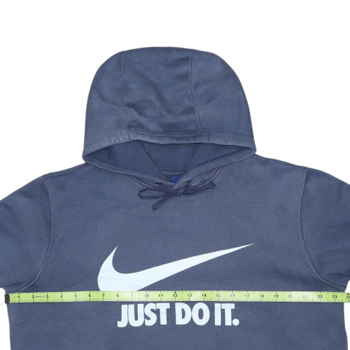 Nike Men's Blue Pullover Hoodie L Graphic Just Do It Sportswear