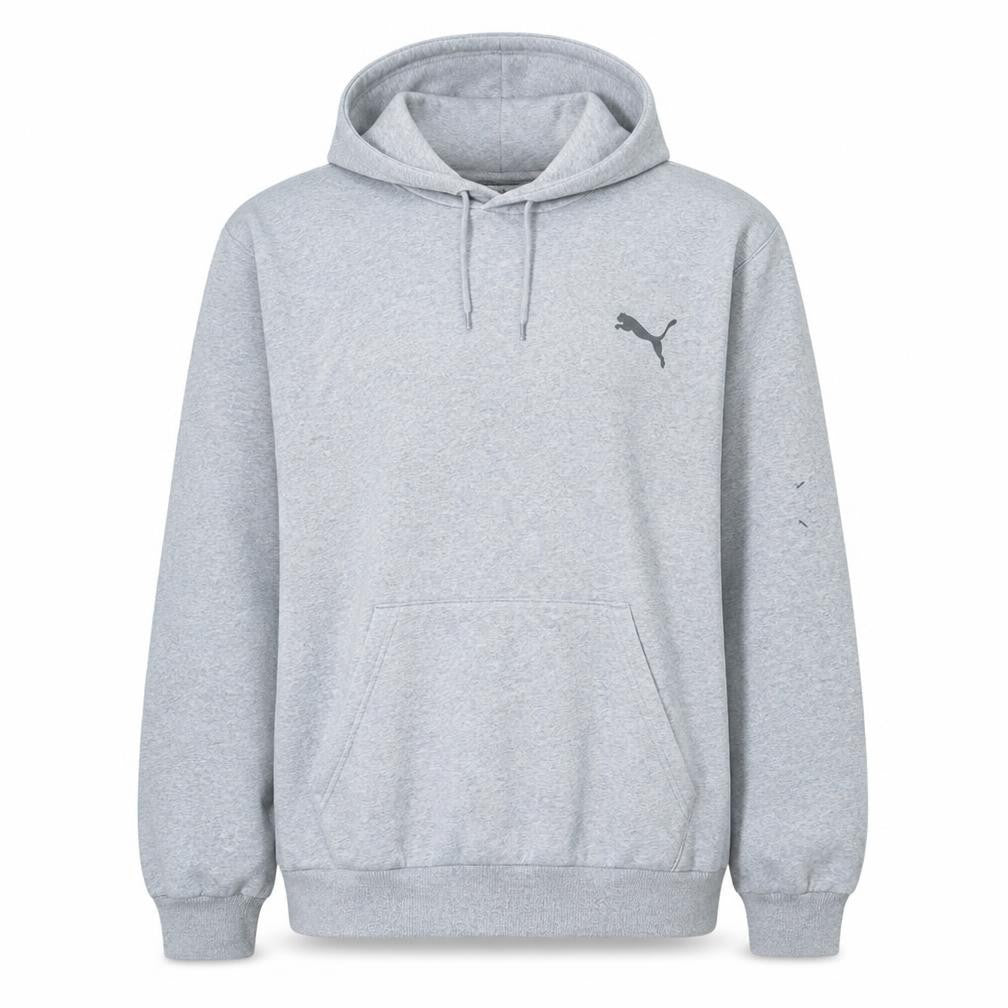 Puma Men's Grey XL Pullover Hoodie Logo Fleece Sweatshirt