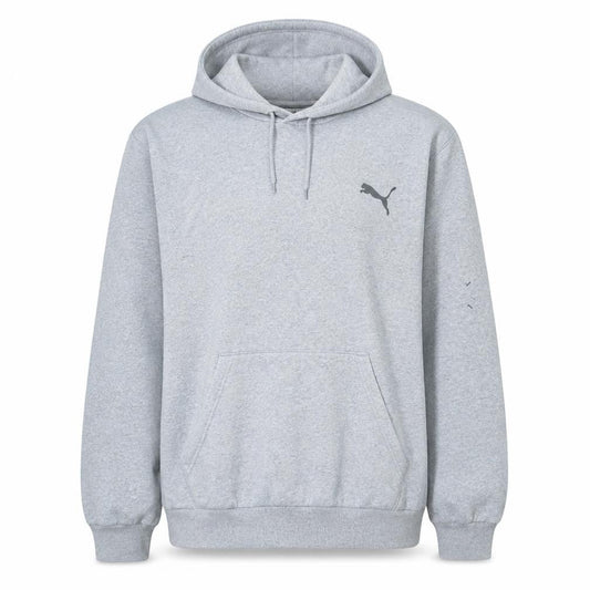 Puma Men's Grey XL Pullover Hoodie Logo Fleece Sweatshirt