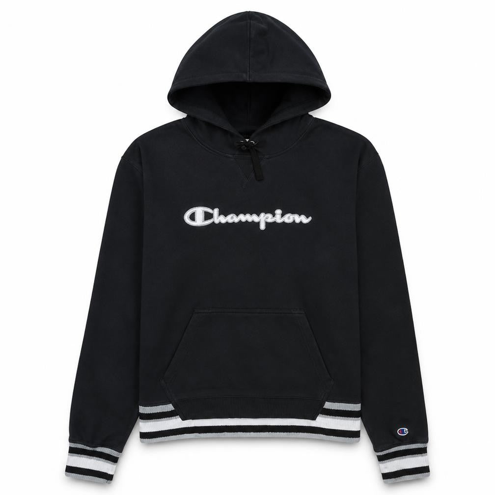 Champion Womens Black Medium Pullover Hoodie with Logo