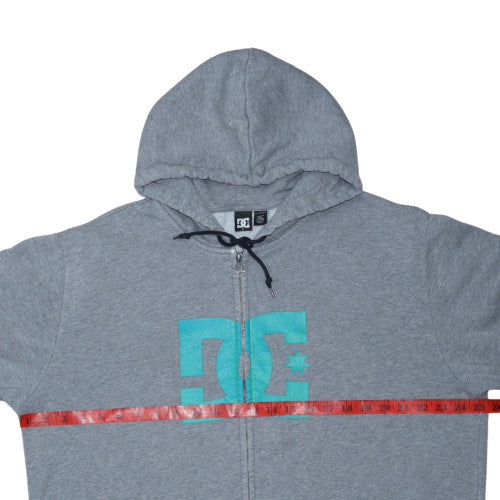 DC Mens Grey XL Full Zip Hoodie with Logo Front