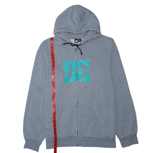 DC Mens Grey XL Full Zip Hoodie with Logo Front