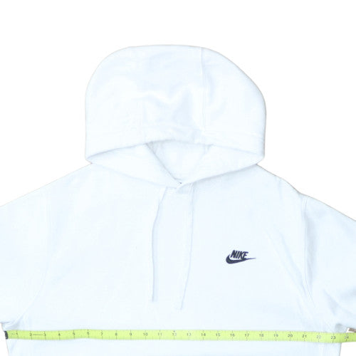 Nike Men's White Pullover Hoodie M Fleece Logo Sportswear