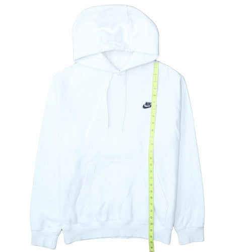 Nike Men's White Pullover Hoodie M Fleece Logo Sportswear