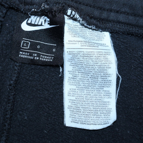 Nike Men's Black Jogger Trousers L Logo Fleece Casual Pants