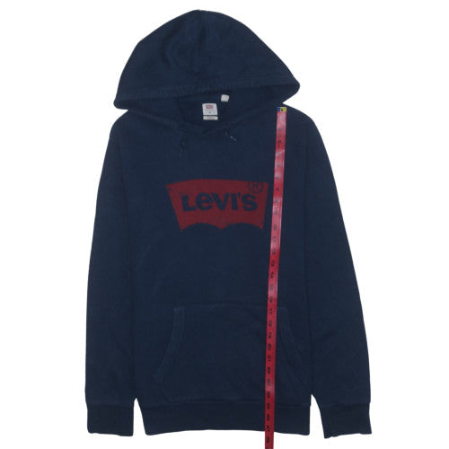 Levi's Men's Blue Pullover Hoodie M Regular Fit Logo Fleece