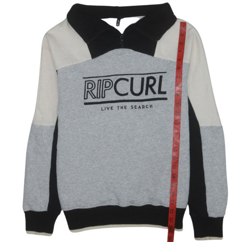 Rip Curl Womens Grey 1/2 Zip Sweatshirt Size M Fleeced Cotton Blend