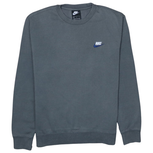 Nike Men's Grey Crew Neck Pullover Sweatshirt Size M Sports Style