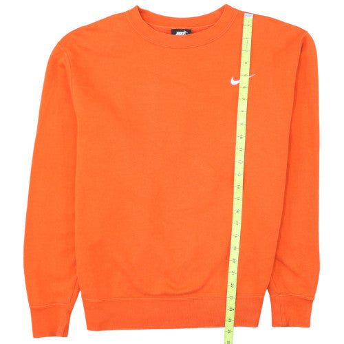 Nike Men's Orange Crew Neck Pullover Sweatshirt Medium Cotton Blend
