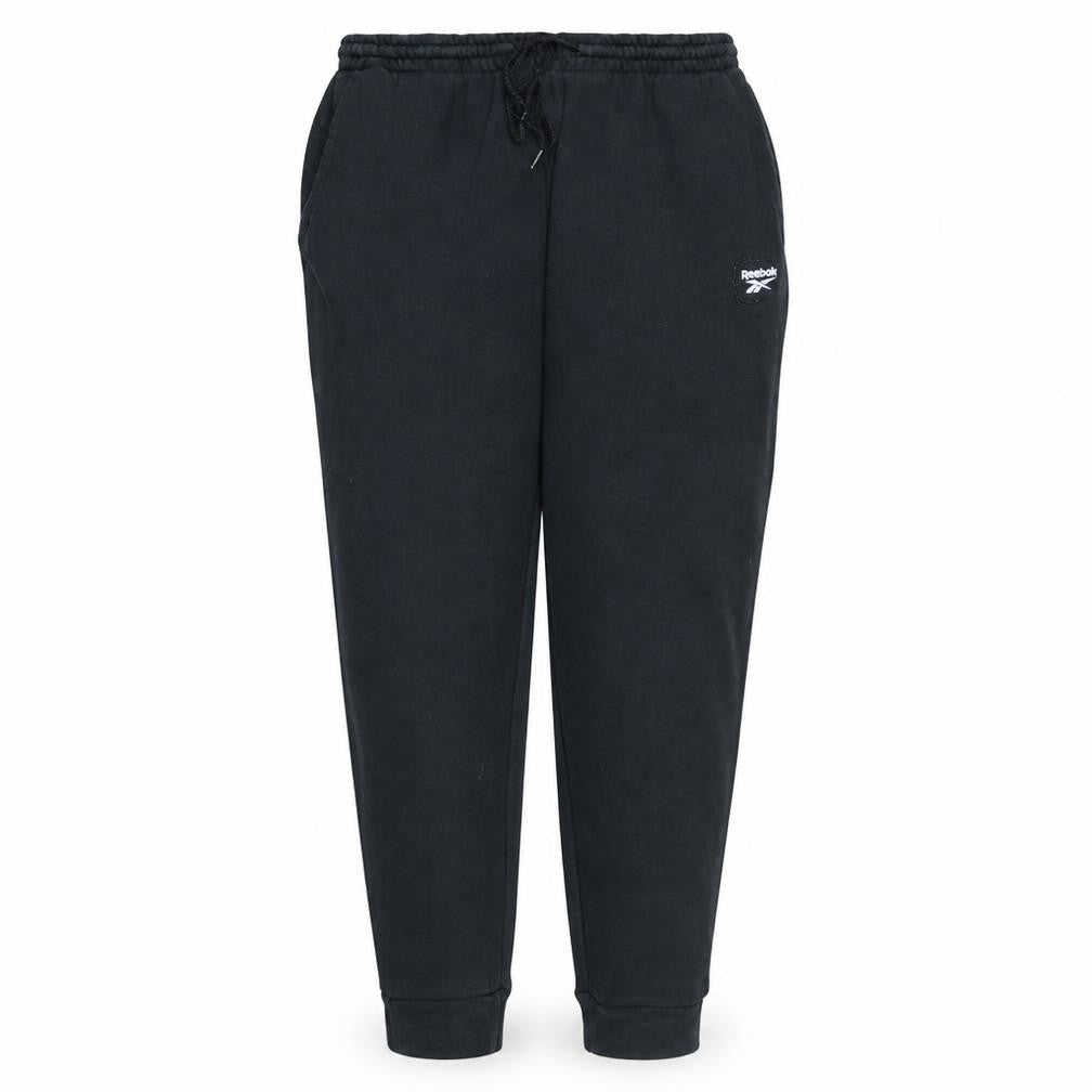 Reebok Womens Black XL Jogger Fleece Sweatpants with Logo