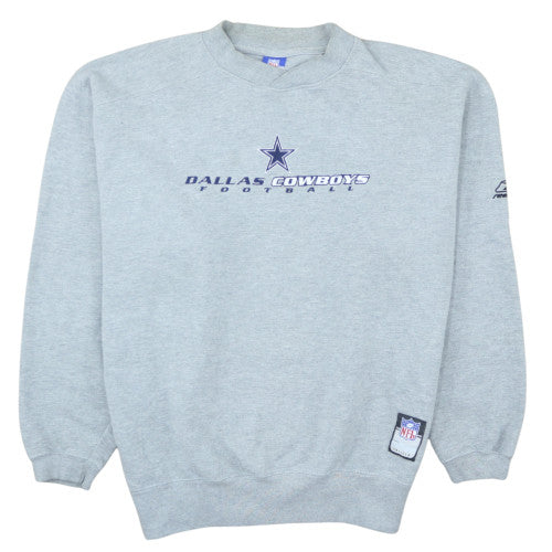 Reebok NFL Mens Grey Dallas Cowboys Sweatshirt L Crew Neck Vintage
