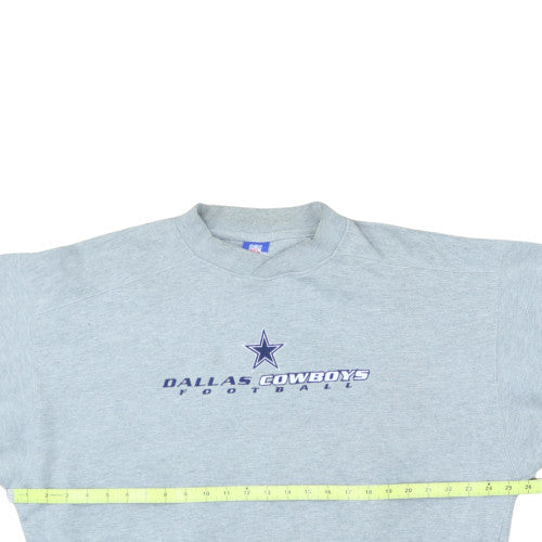 Reebok NFL Mens Grey Dallas Cowboys Sweatshirt L Crew Neck Vintage